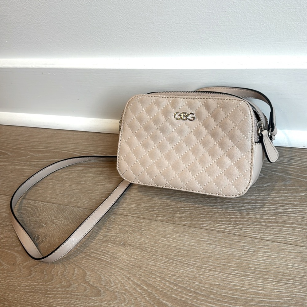 Tan quilted guess shoulder bag